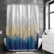 Navy Abstract Art Shower Curtain