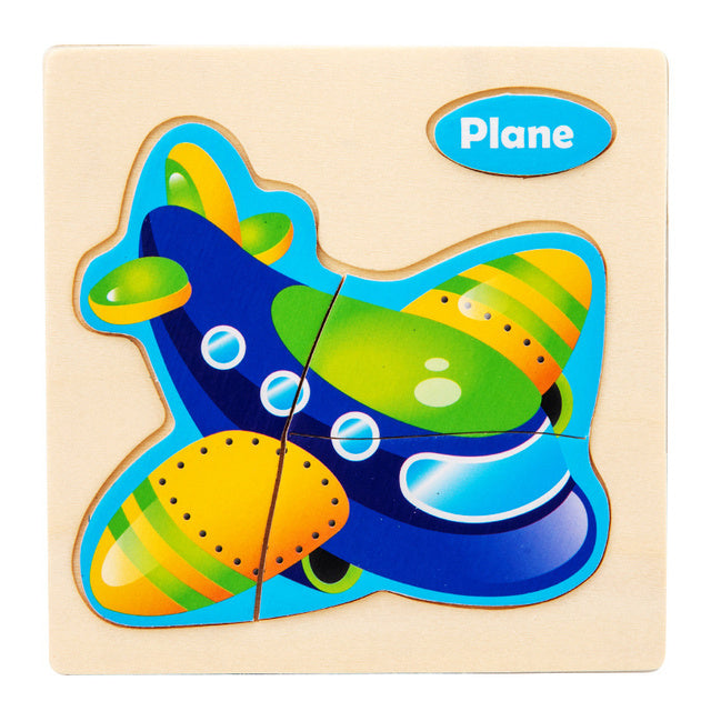 Eco-Friendly Wooden Animal & Vehicle Puzzle
