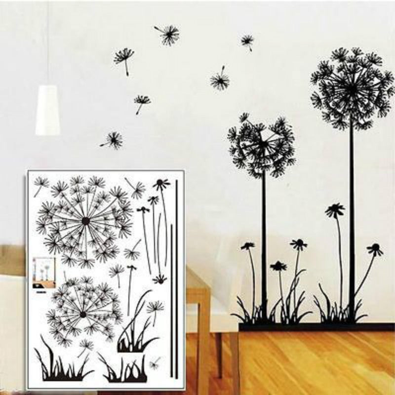 Black Dandelion Wall Stickers for Home Decor