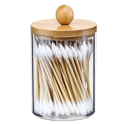Bamboo Lid Vanity Jars Set
