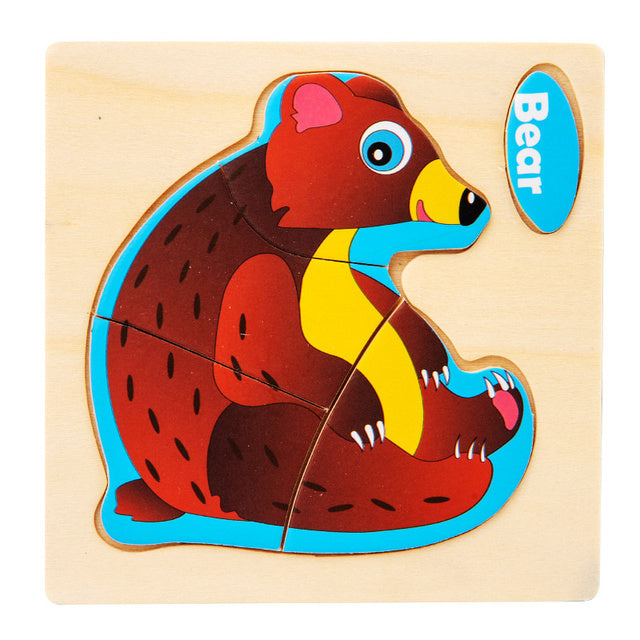 Eco-Friendly Wooden Animal & Vehicle Puzzle