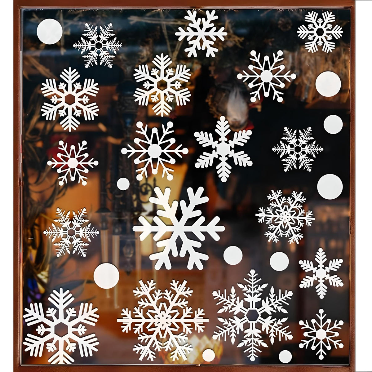 321 Pcs Christmas Window Clings for Glass Windows Christmas Window Decals Snowflakes Christmas Decorations Christmas Window Stickers for Kids Holiday Window Clings Winter Decorations 9 Sheets